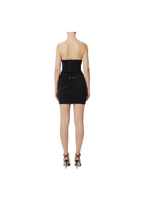 Abito Elisabetta Franchi donna AB70451E2 110 nero fiocco scollatura a cuore ELISABETTA FRANCHI | Abiti | AB70451E2110